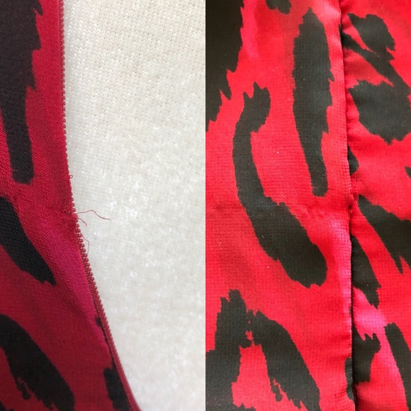 WHBM Red Sleeveless Cheetah Print Dress Size 00 - Picture 7 of 8